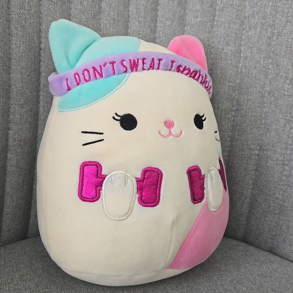 Squishmallows Cat Toy with Pink and Blue Ears